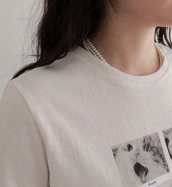 fredy emue「刺しゅう入りCAT PHOTO Tシャツ」|Tシャツ・カットソー|