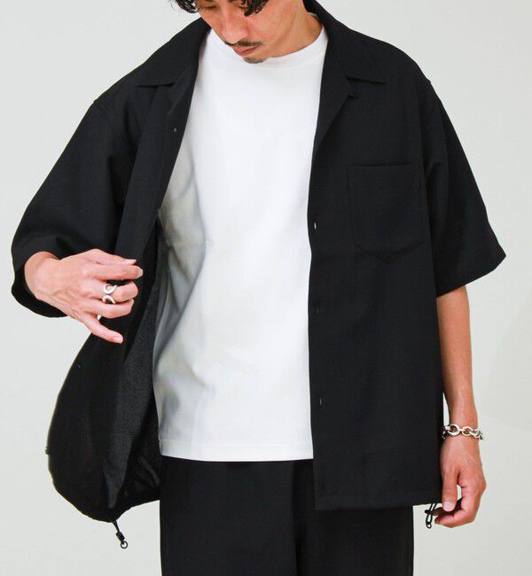 GLOSTER「【COOLMAX/セットアップ対応】エバレットメッシュオープンカラー半袖シャツ」|シャツ・ブラウス|