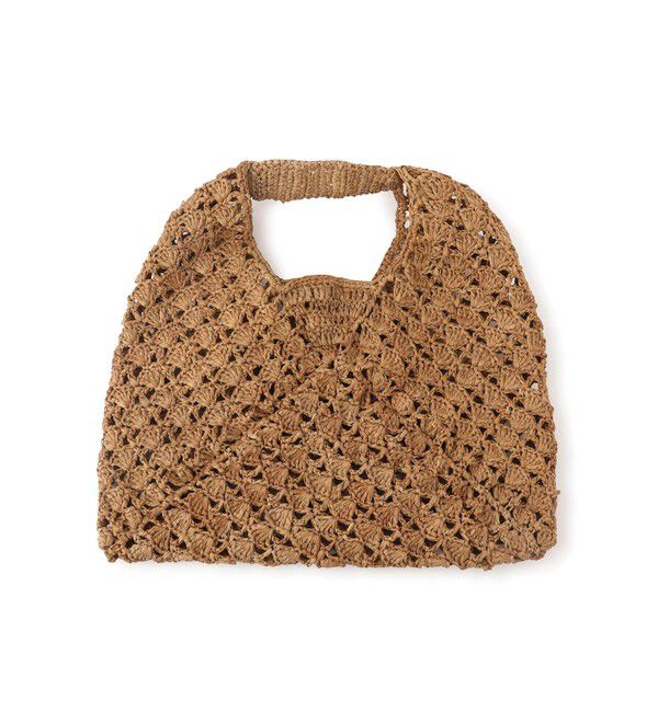 SALON adam et rope'「【African Square（アフリカンスクエアー）】ラフィアバッグ平底パッチワーク扇」|ハンドバッグ|
