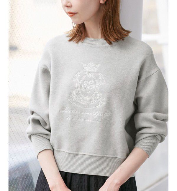 Rope&rsquo;Picnic「スウェットライク刺繍ニットプルオーバー/リンクコーデ」|ニット・セーター|