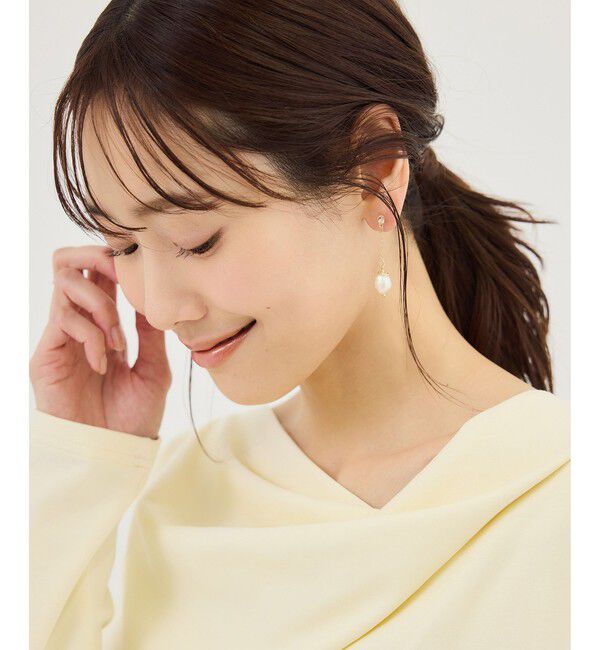 ROPE PICNIC PASSAGE「チェーン/パールノンホールピアス」|ピアス|