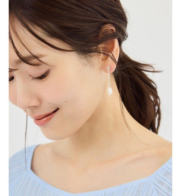 ROPE PICNIC PASSAGE「チェーン/パールノンホールピアス」|ピアス|