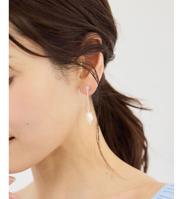 ROPE PICNIC PASSAGE「チェーン/パールノンホールピアス」|ピアス|