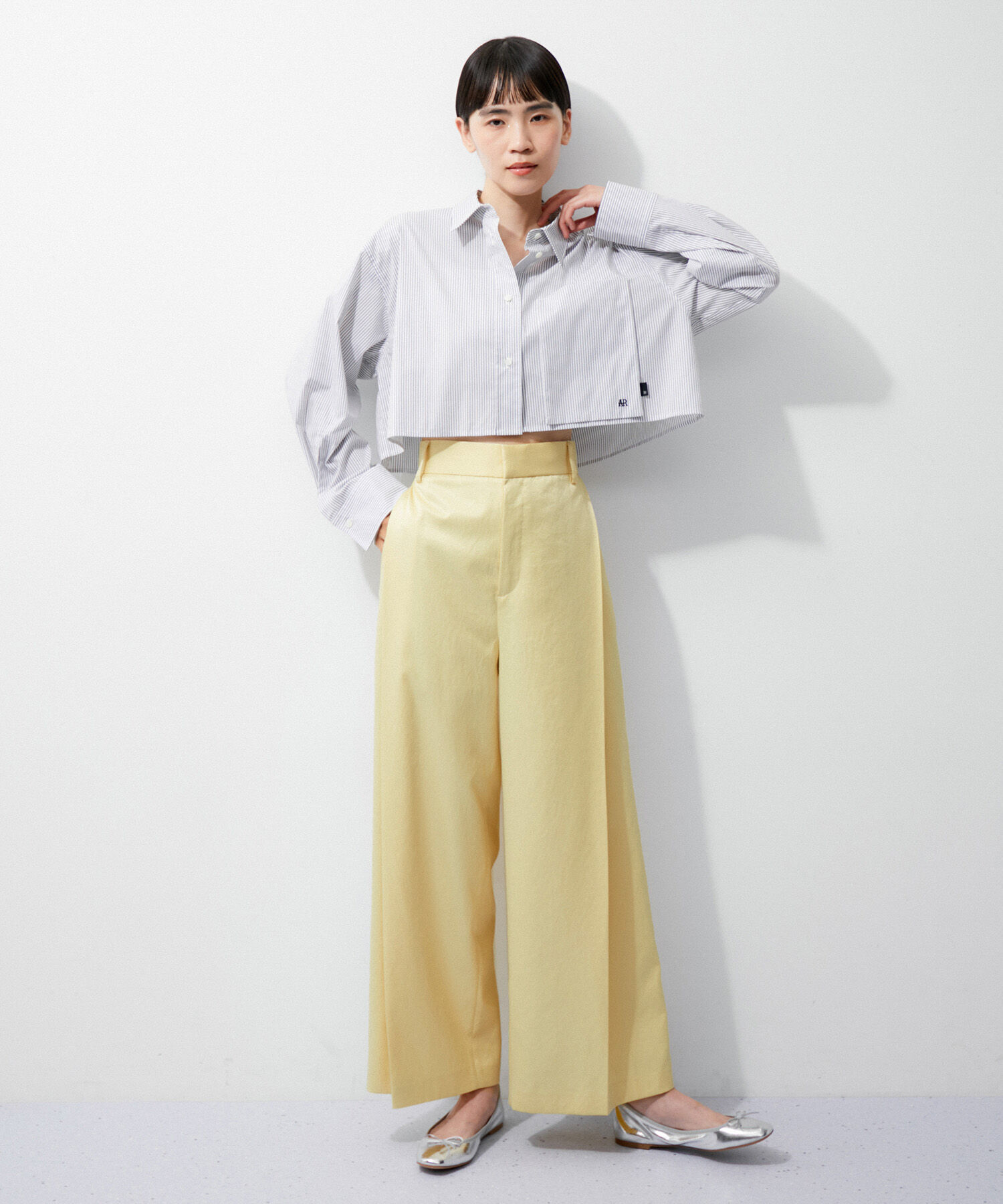 ADAM ET ROPE'「【環境配慮】ビンテージサテンサイドタックパンツ」|その他|