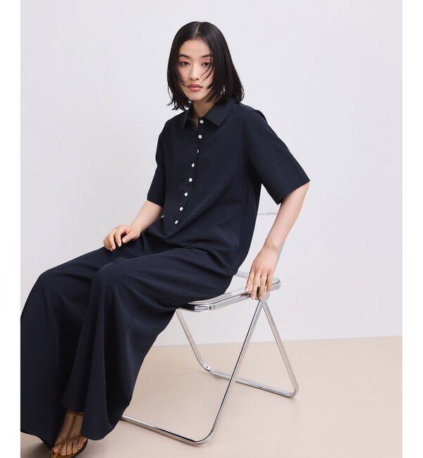 ADAM ET ROPE'「【WEB限定】・【定番】ポロシャツオールインワン」|オールインワン|ネイビー(40)