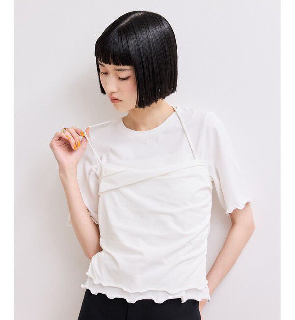 ADAM ET ROPE'「【WEB限定】ベアトップレイヤードカットソー」|Tシャツ・カットソー|ホワイト(10)