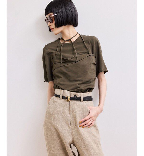 ADAM ET ROPE'「【WEB限定】ベアトップレイヤードカットソー」|Tシャツ・カットソー|ブラウン(20)