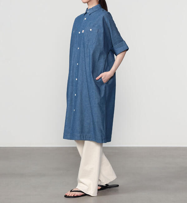 DANTON「DANTON | 6ozコットンシャンブレー ワークシャツワンピース WOMEN」|ワンピース|