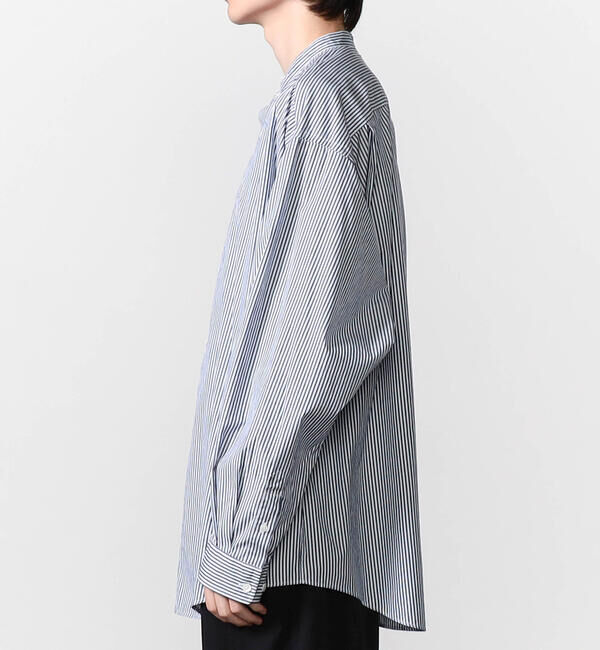 GYMPHLEX「Gymphlex | バンドカラー長袖シャツ STRIPE MEN」|シャツ・ブラウス|
