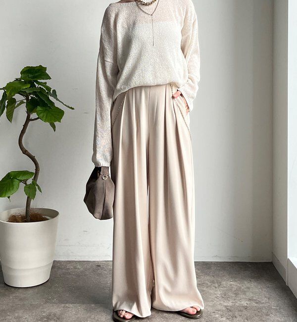  「【累計販売数3万枚突破/22色4サイズ展開！】タックワイドパンツ」|チノ|