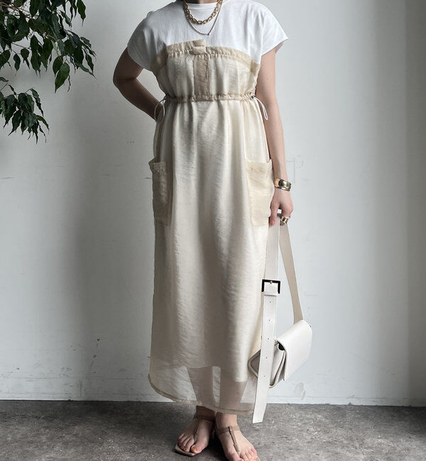  「【WEB限定】シアー切替ワンピース」|ワンピース|