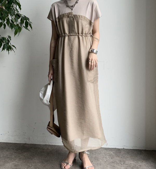  「【WEB限定】シアー切替ワンピース」|ワンピース|