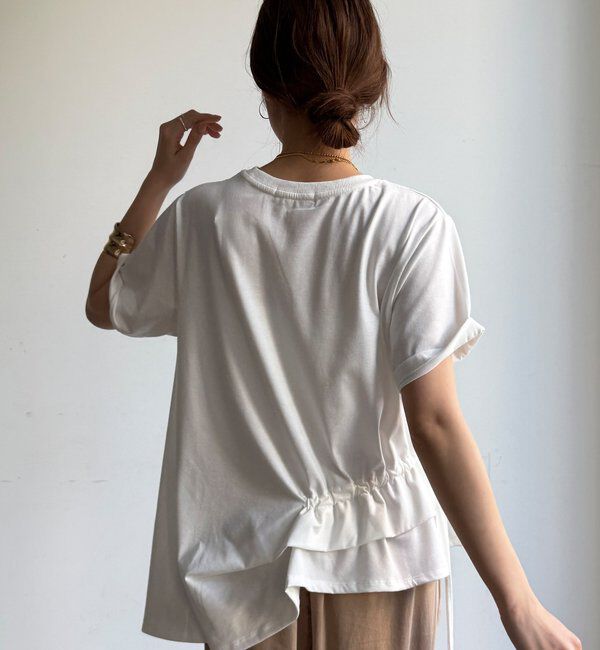  「【WEB限定】アシメタックフリルデザインTEE」|Tシャツ・カットソー|
