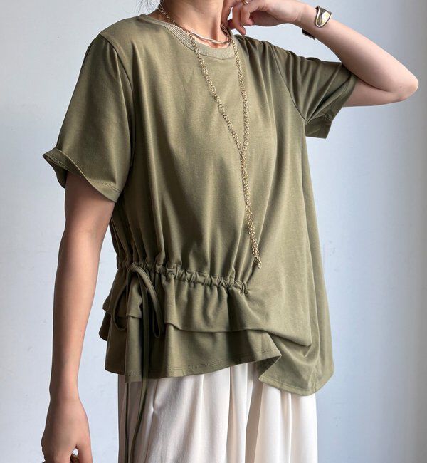  「【WEB限定】アシメタックフリルデザインTEE」|Tシャツ・カットソー|