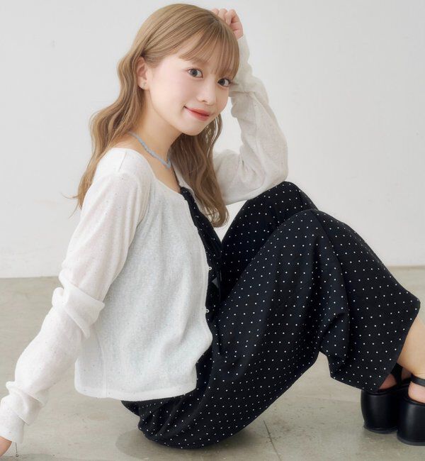  「【2サイズ展開/低身長サイズ】ペプラムキャミサロペット」|オールインワン|