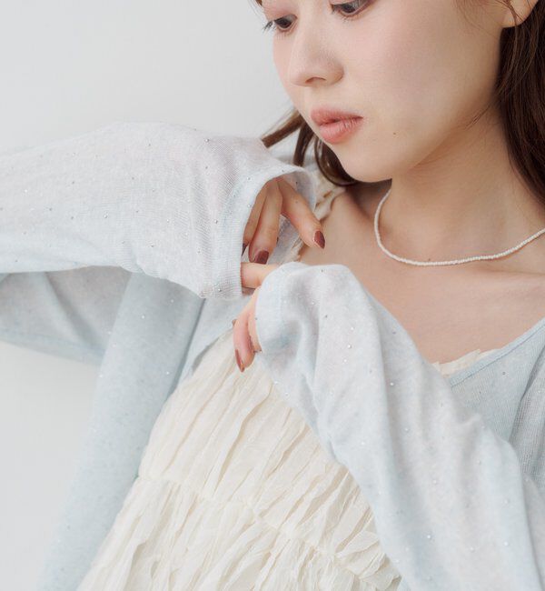  「【新色追加/前後2WAY】ラインストーンシアーカットソー　　」|Tシャツ・カットソー|