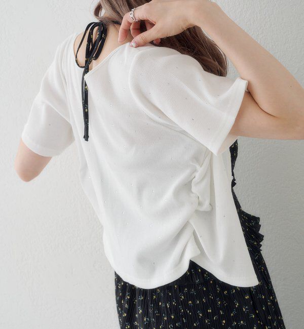  「リブスタッズ半袖カーディガン」|Tシャツ・カットソー|