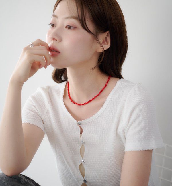  「【fiw.】ミルキードロップネックレス」|ネックレス|