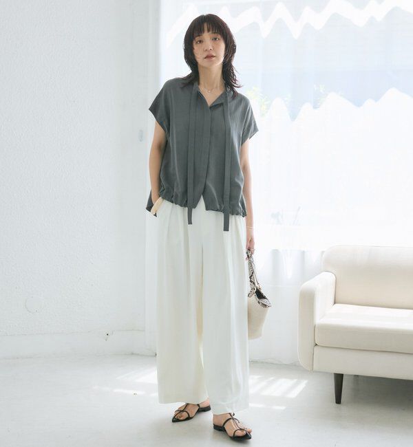  「【WEB限定TMサイズ登場/4サイズ展開】タックワイドスラックス」|チノ|
