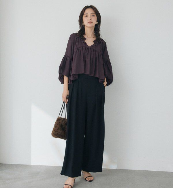  「【WEB限定TMサイズ登場/4サイズ展開】タックワイドスラックス」|チノ|