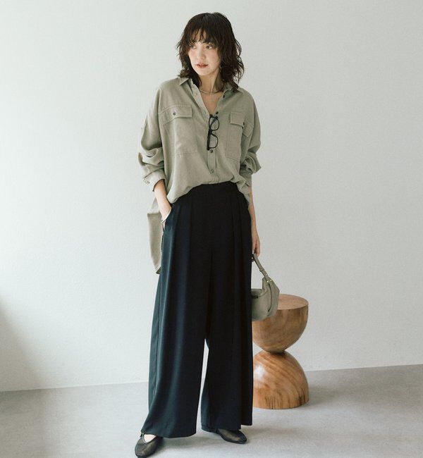  「【WEB限定TMサイズ登場/4サイズ展開】タックワイドスラックス」|チノ|