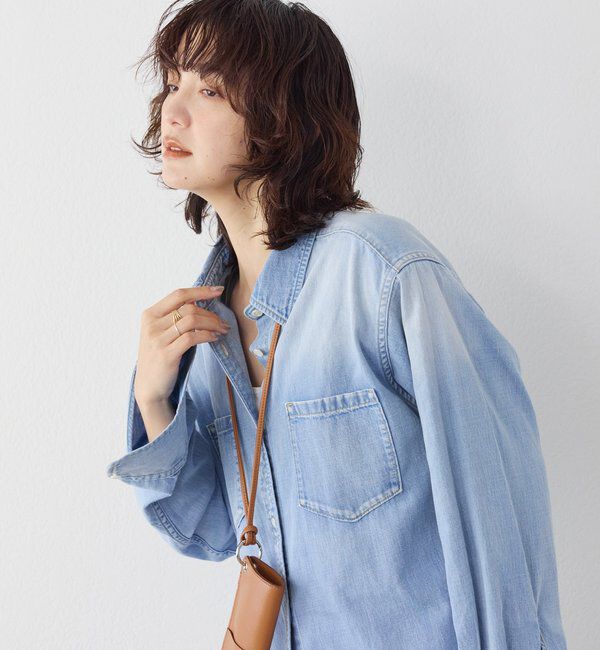  「【RIMH】ショルダーパッドロングシャツ」|シャツ・ブラウス|