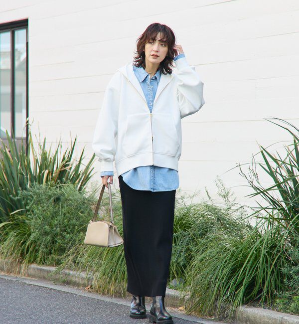  「【RIMH】ショルダーパッドロングシャツ」|シャツ・ブラウス|