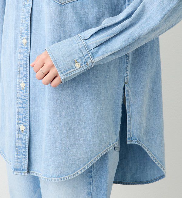  「【RIMH】ショルダーパッドロングシャツ」|シャツ・ブラウス|