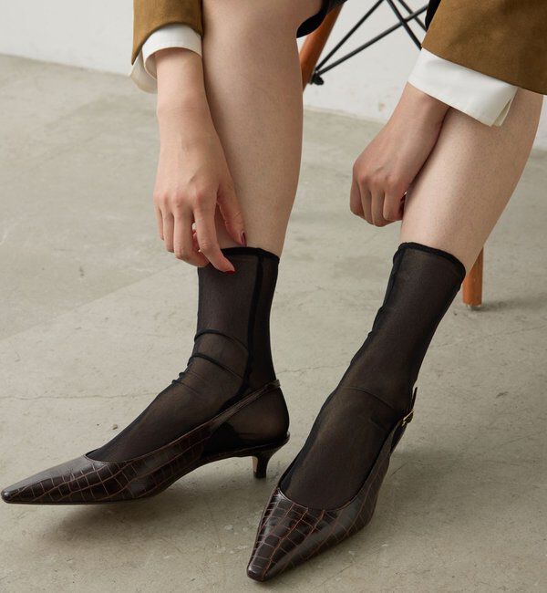  「【La nature linge】シアーソックス」|ソックス|ブラック