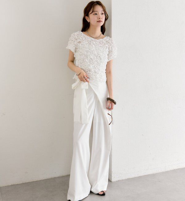  「【新色BRN】《6色展開/伸縮性あり◎》ふわふわシャーリングTシャツ」|Tシャツ・カットソー|