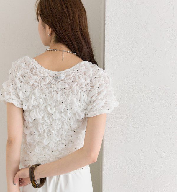  「【新色BRN】《6色展開/伸縮性あり◎》ふわふわシャーリングTシャツ」|Tシャツ・カットソー|
