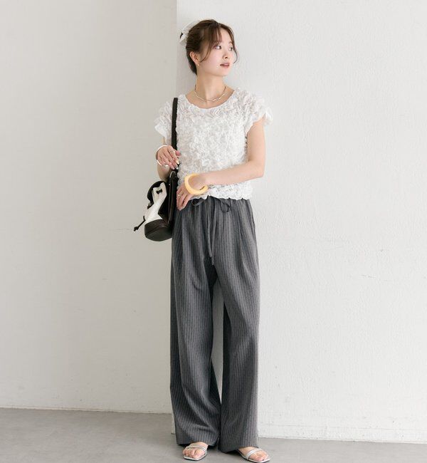 「【新色BRN】《6色展開/伸縮性あり◎》ふわふわシャーリングTシャツ」|Tシャツ・カットソー|