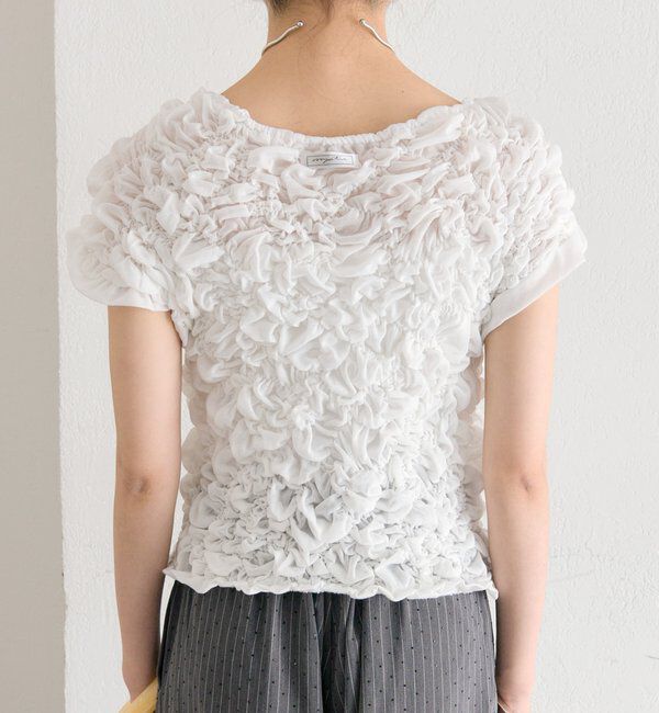  「【新色BRN】《6色展開/伸縮性あり◎》ふわふわシャーリングTシャツ」|Tシャツ・カットソー|