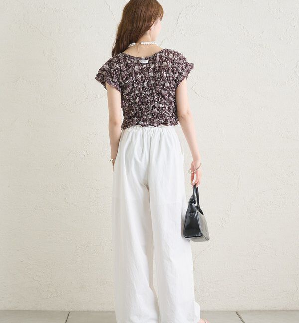  「【新色BRN】《6色展開/伸縮性あり◎》ふわふわシャーリングTシャツ」|Tシャツ・カットソー|