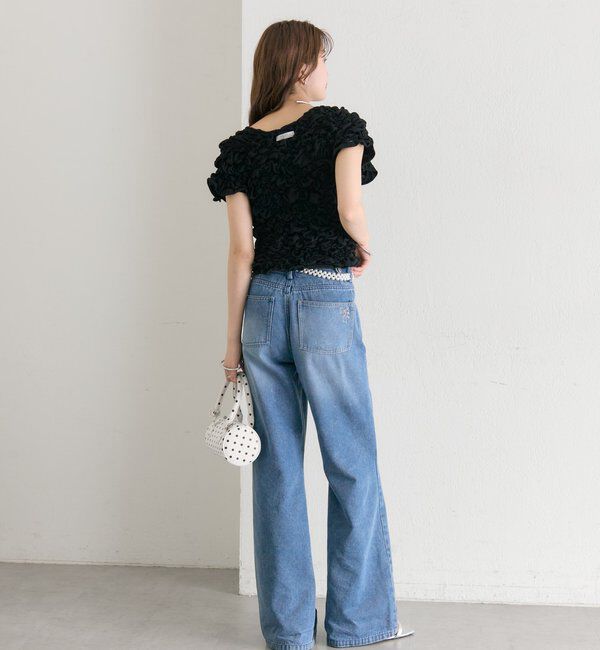  「【新色BRN】《6色展開/伸縮性あり◎》ふわふわシャーリングTシャツ」|Tシャツ・カットソー|