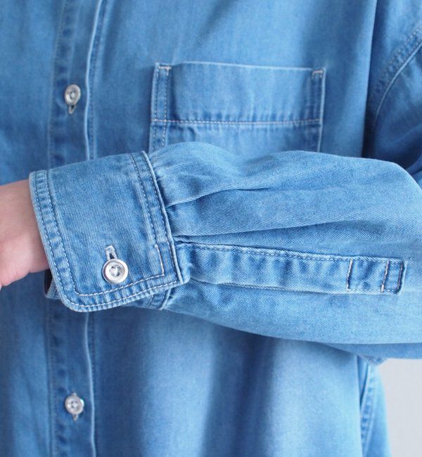  「《サイズ展開あり/秋まで着られる》フルイドデニムシャツ」|シャツ・ブラウス|