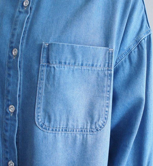  「《サイズ展開あり/秋まで着られる》フルイドデニムシャツ」|シャツ・ブラウス|