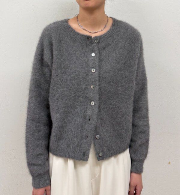  「《前後着用可》ファーカシミヤ2WAYカーディガン」|ニット・セーター|グレー