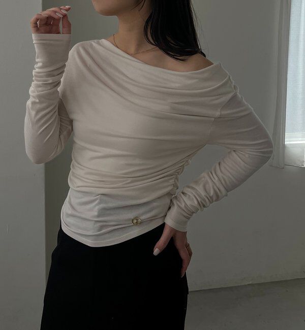  「〈C.L〉起毛ドレープワンショルＴ」|Tシャツ・カットソー|