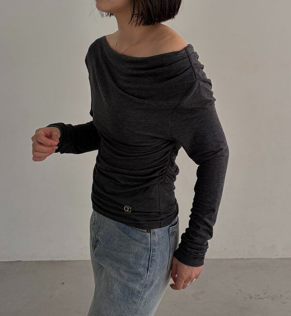  「〈C.L〉起毛ドレープワンショルＴ」|Tシャツ・カットソー|