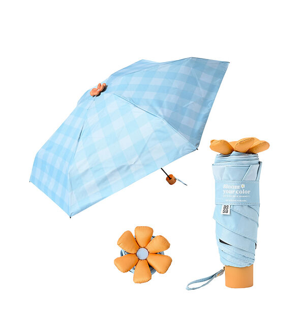 collex「Ohana Parasol 折りたたみ日傘 チェック【assa】」|傘|ブルー