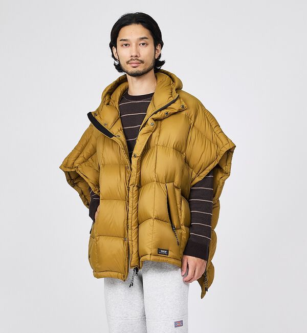 ABAHOUSE「【TAION / タイオン】マウンテン フライフロント パッカブル ボリュームダ」|ダウン|ダークベージュ