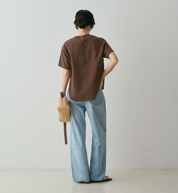 qualite「【セットアップ対応】シアーギンガムブラウス」|シャツ・ブラウス|