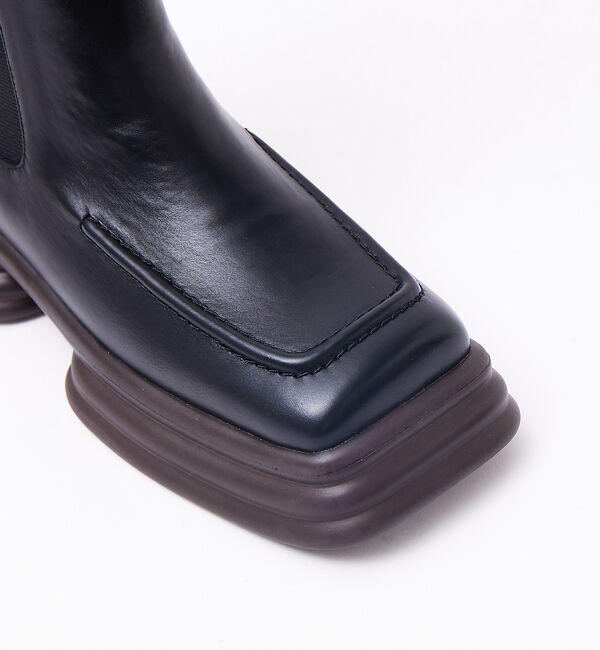 AU BANNISTER「【WEB限定/軽量】ワイドスクエア 厚底 サイドゴアショートブーツ」|ショートブーツ|