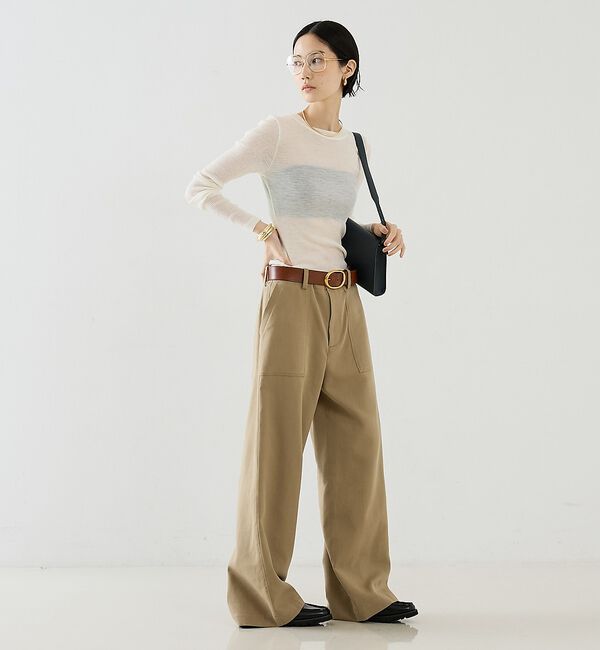 The Store by C' 「【COCUCA】ウールシフォンリブプルオーバー【予約】」|Tシャツ・カットソー|