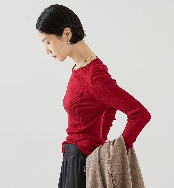 The Store by C' 「【COCUCA】ウールシフォンリブプルオーバー【予約】」|Tシャツ・カットソー|
