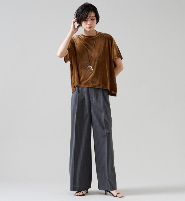 Liesse「シアーベロアワイドトップス（セットアップ可）」|シャツ・ブラウス|