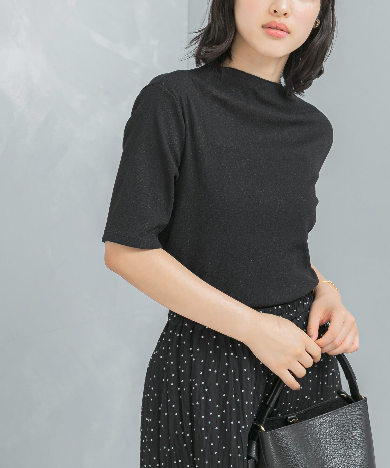 URBAN RESEARCH ROSSO「ラメシアーカットソー」|Tシャツ・カットソー|ブラック