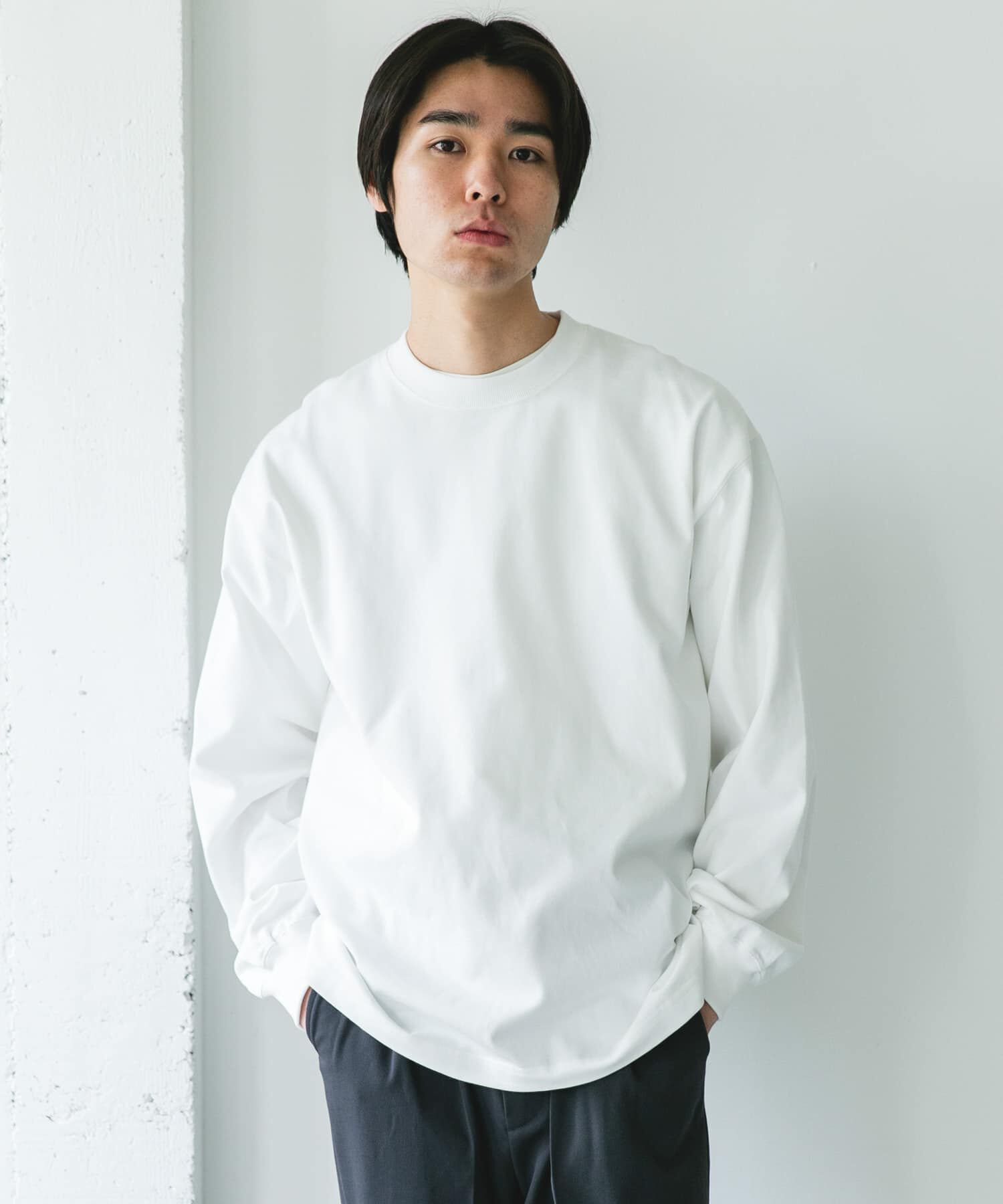 URBAN RESEARCH DOORS「『UR TECH』『抗菌/防臭』10.5オンス ヘビーウェイト LONG-SLEEVE T-SHIRTS」|Tシャツ・カットソー|ホワイト
