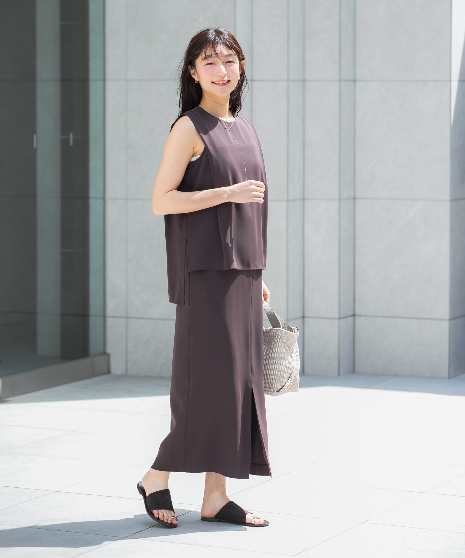 URBAN RESEARCH ROSSO「バックメタルポイントストレートワンピース」|ワンピース|